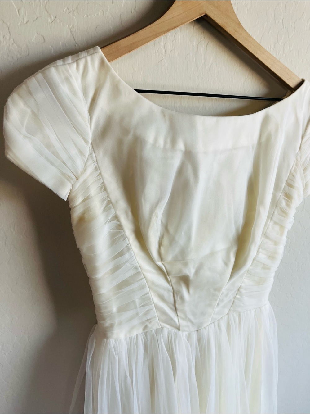 VTG 50s Emma Domb Ivory Tulle Bridal Whimsy Fairy Wedding Coquette Garden - Picture 4 of 8